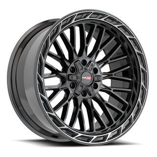 VORTEK | VRP-502 20x10 ET-18 - Black Diamond Cut Ring W/ Dark Tint