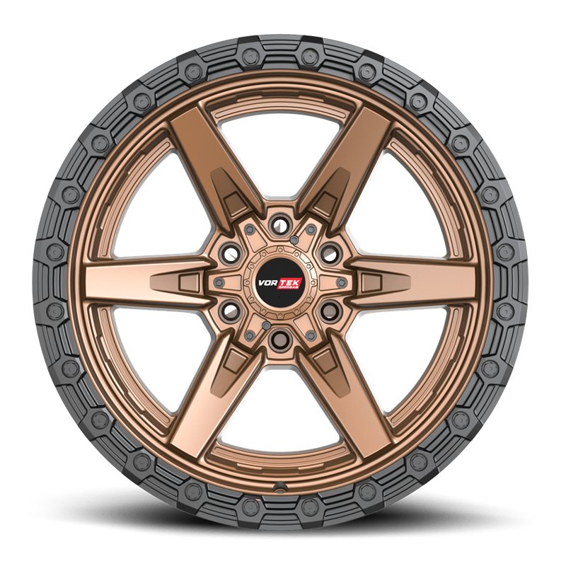 VORTEK | VRT-602 17x9 ET0 - Matte Bronze With Black Bead Ring