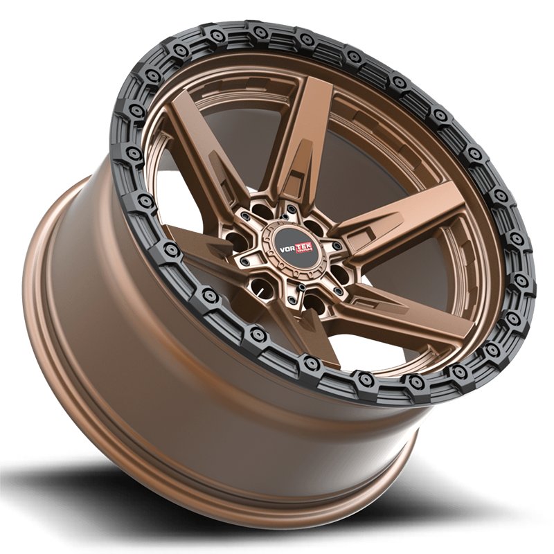 VORTEK | VRT-602 17x9 ET0 - Matte Bronze With Black Bead Ring