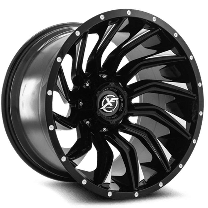 XF OFFROAD | XF-224 22x12 ET-44 - Gloss Black Milled