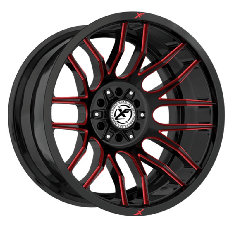 XF OFFROAD | XF-232 20x10 ET-12 - Gloss Black Milled Red