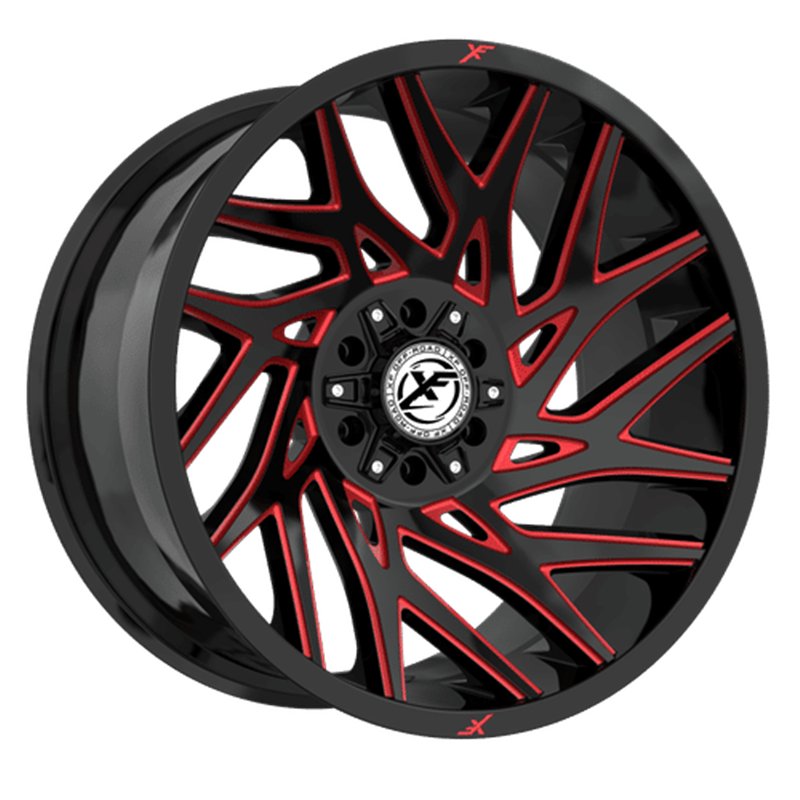 XF OFFROAD | XF-229 20x10 ET-12 - Gloss Black Milled Red