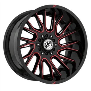 XF OFFROAD | XF-230 20x9 ET12 - Black Machined Red