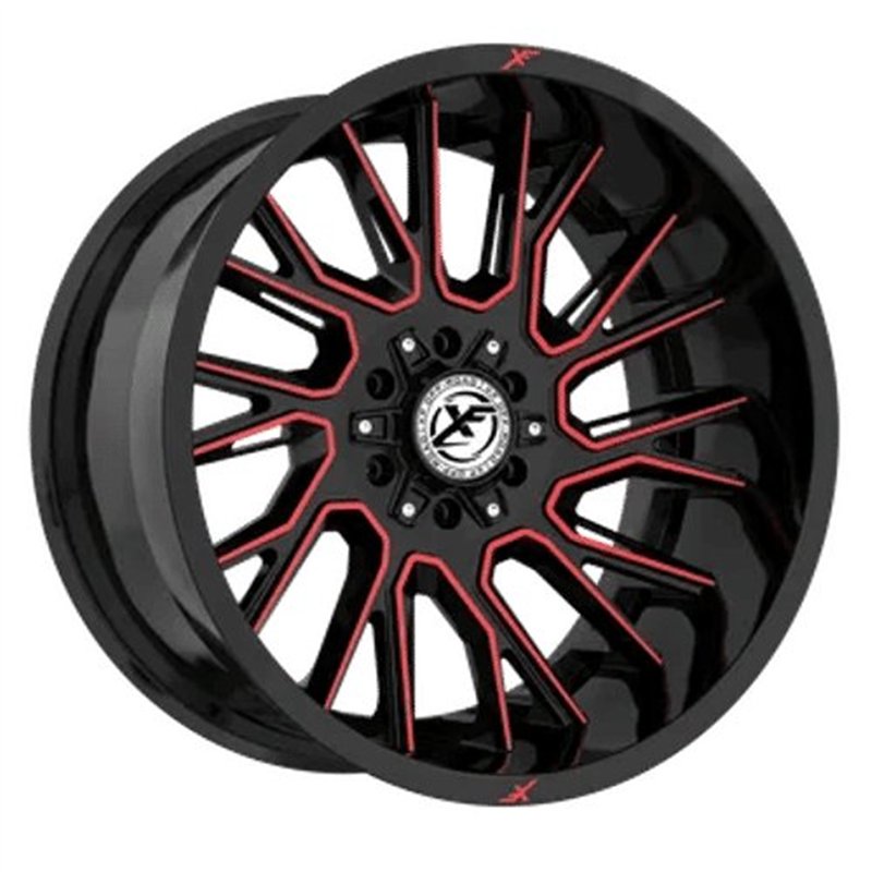 XF OFFROAD | XF-230 20x9 ET12 - Black Machined Red