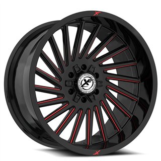 XF OFFROAD | XF-239 20x10 ET-12 - Gloss Black Milled Red