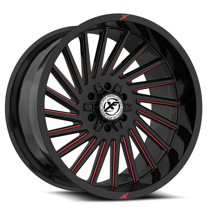 XF OFFROAD | XF-239 20x10 ET-12 - Gloss Black Milled Red
