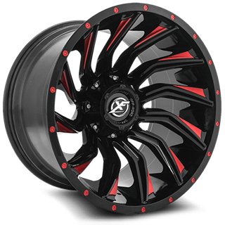 XF OFFROAD | XF-224 20x10 ET-12 - Gloss Black Red