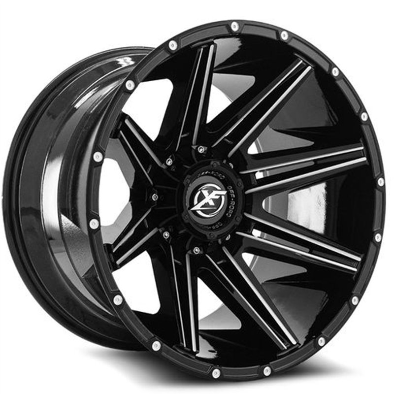 XF OFFROAD | XF-220 22x12 ET-44 - Gloss Black Milled