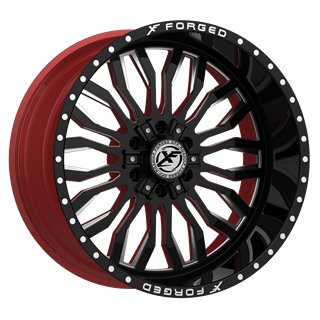 XF OFFROAD | XFX-305 24x14 ET-76 - Gloss Black Milled W/Red Inner