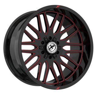 XF OFFROAD | XF-240 20x9 ET0 - Black Milled Red