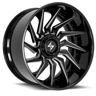 SENTALI BARREL FORGED XTREME | BFX4 24x14 ET-76 - Gloss Black Lip / Gloss Black Milled Centre