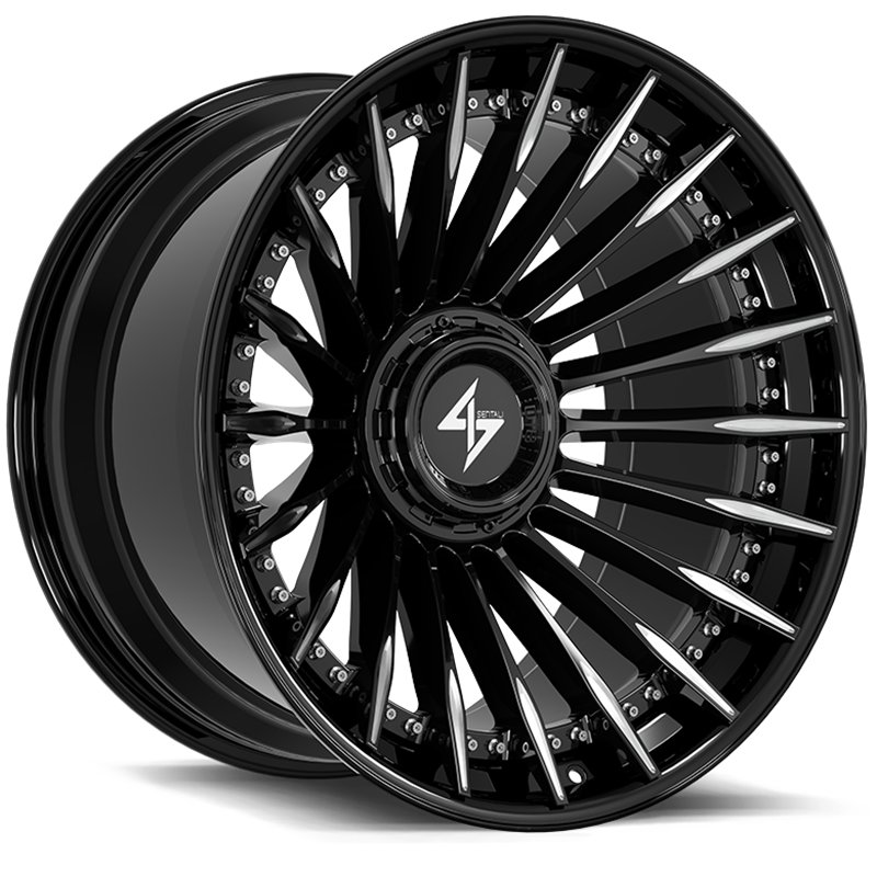 SENTALI BARREL FORGED XTREME | BFX1 24x12 ET-44 - Gloss Black Lip / Gloss Black Milled Centre
