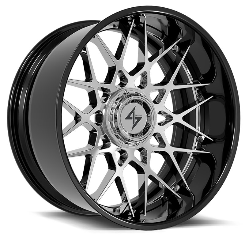 SENTALI BARREL FORGED XTREME | BFX5 22x10 ET-24 - Gloss Black Lip / Chrome Centre