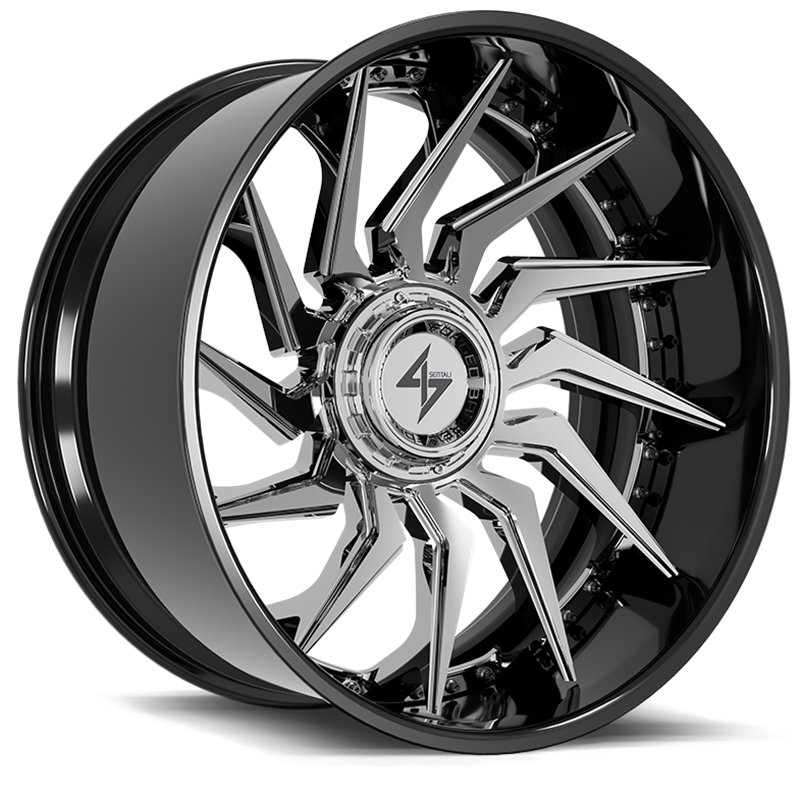 SENTALI BARREL FORGED XTREME | BFX4 22x12 ET-44 - Gloss Black Lip / Chrome Centre