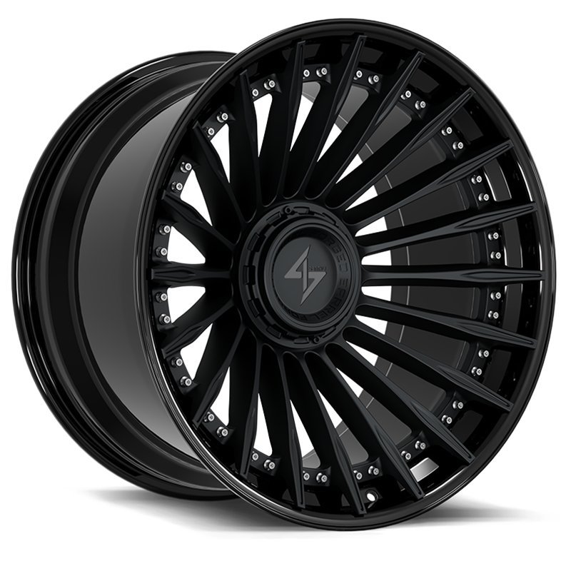 SENTALI BARREL FORGED XTREME | BFX1 24x12 ET-44 - Gloss Black Lip / Matte Black Centre