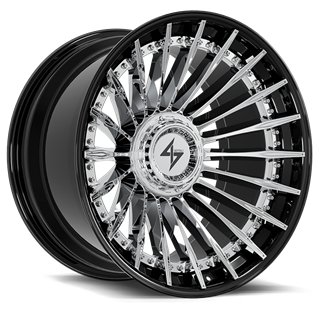 SENTALI BARREL FORGED XTREME | BFX1 24x12 ET-44 - Gloss Black Lip / Chrome Centre