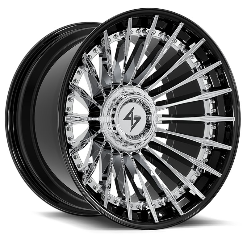 SENTALI BARREL FORGED XTREME | BFX1 22x10 ET-24 - Gloss Black Lip / Chrome Centre