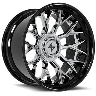 SENTALI BARREL FORGED XTREME | BFX2 22x12 ET-44 - Gloss Black Lip / Chrome Centre