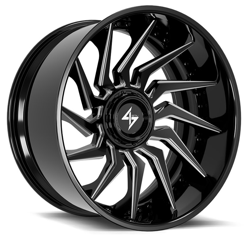SENTALI BARREL FORGED XTREME | BFX4 22x12 ET-44 - Gloss Black Lip / Gloss Black Milled Centre