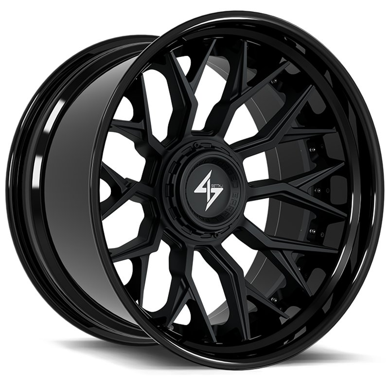 SENTALI BARREL FORGED XTREME | BFX2 24x14 ET-76 - Gloss Black Lip / Matte Black Centre
