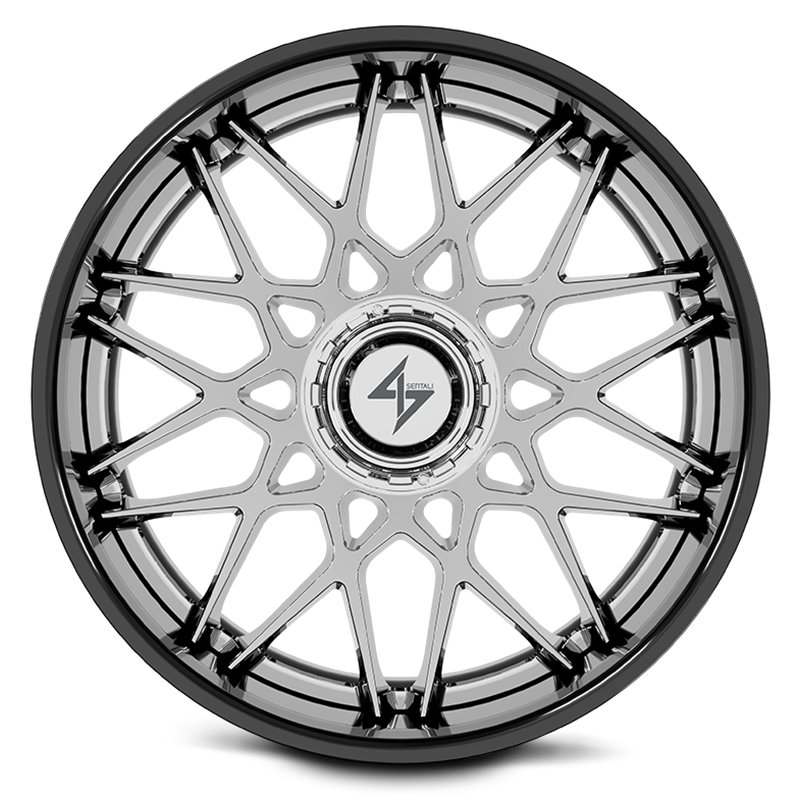 SENTALI BARREL FORGED XTREME | BFX5 22x12 ET-44 - Gloss Black Lip / Chrome Centre
