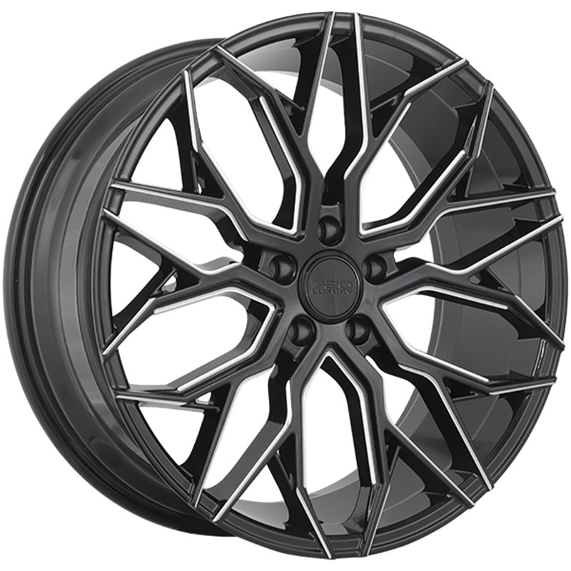 720 Luxury | LX6 20x8.5 ET35 - Gloss Black - Milled Edge