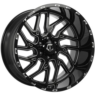 TIS Wheels | 544 22x10.0 ET10 - Gloss Black - Milled Edge