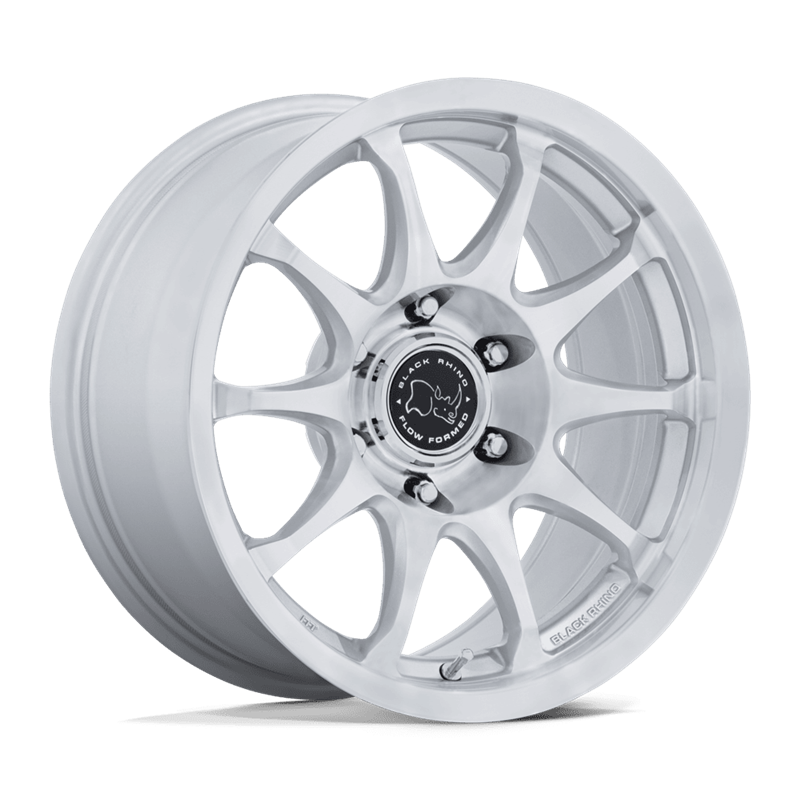 Black Rhino Hard Alloys | BR038 RONIN 17x8.5 ET25 - GLOSS SILVER W/ MACHINED FACE