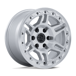 Black Rhino Hard Alloys | BR039 VANGUARD 17x8 ET32 - GLOSS SILVER W/ MACHINED FACE
