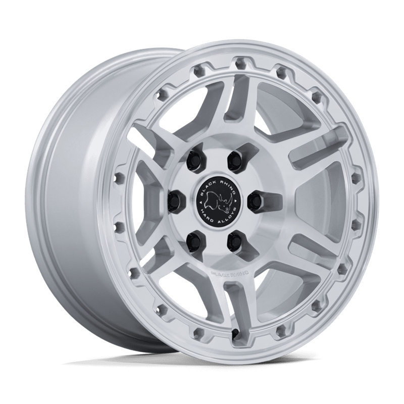 Black Rhino Hard Alloys | BR039 VANGUARD 17x8 ET32 - GLOSS SILVER W/ MACHINED FACE