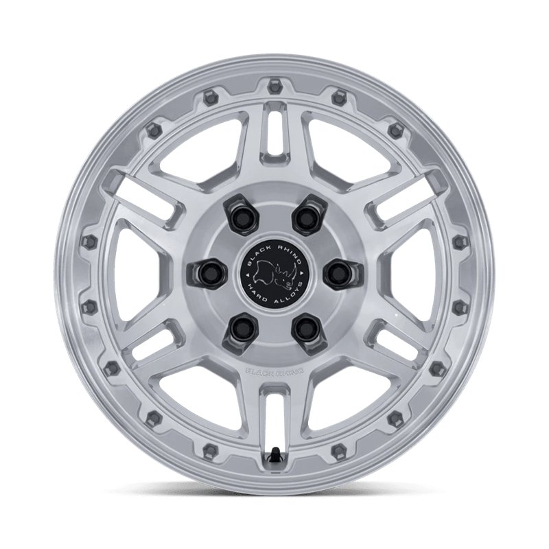Black Rhino Hard Alloys | BR039 VANGUARD 17x8 ET32 - GLOSS SILVER W/ MACHINED FACE