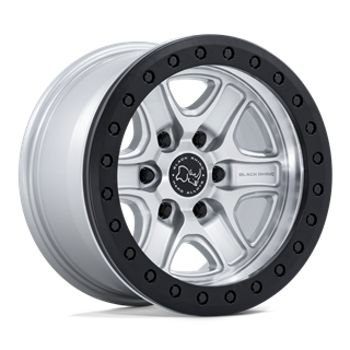 Black Rhino Hard Alloys | BR200 ECHO TRAIL LOCK BEADLOCK 17x8.5 ET0 - HYPER SILVER W/ MACHINED FACE
