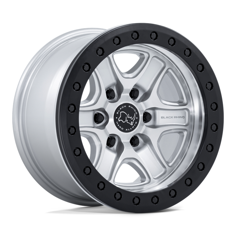 Black Rhino Hard Alloys | BR200 ECHO TRAIL LOCK BEADLOCK 17x8.5 ET0 - HYPER SILVER W/ MACHINED FACE