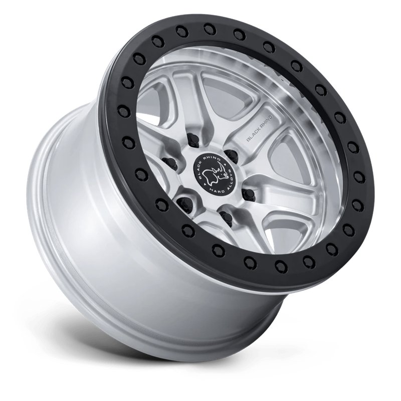 Black Rhino Hard Alloys | BR200 ECHO TRAIL LOCK BEADLOCK 18x9 ET12 - HYPER SILVER W/ MACHINED FACE