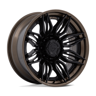 Fuel Off-Road | FC404 MUTINY 22x10 ET-18 - MATTE BLACK W GLOSS BRONZE LIP