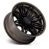 Fuel Off-Road | FC404 MUTINY 22x10 ET-18 - MATTE BLACK W GLOSS BRONZE LIP