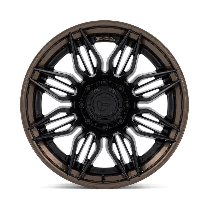 Fuel Off-Road | FC404 MUTINY 22x10 ET-18 - MATTE BLACK W GLOSS BRONZE LIP