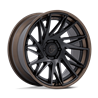 Fuel Off-Road | FC405 DYNAMO 22x10 ET-18 - MATTE BLACK W/ G-BRONZE LIP