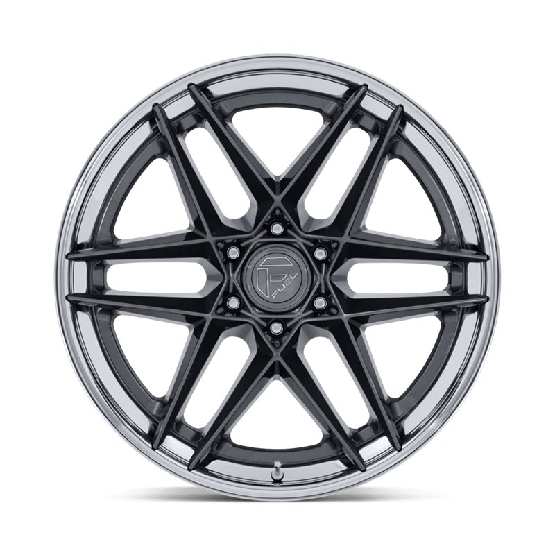 Fuel Off-Road | FC408 FLIGHT 20x9 ET1 - GLOSS GUNMETAL W/ CHROME LIP