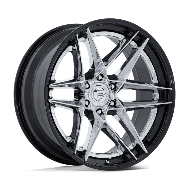 Fuel Off-Road | FC408 FLIGHT 20x9 ET1 - CHROME W/ GLOSS BLACK LIP