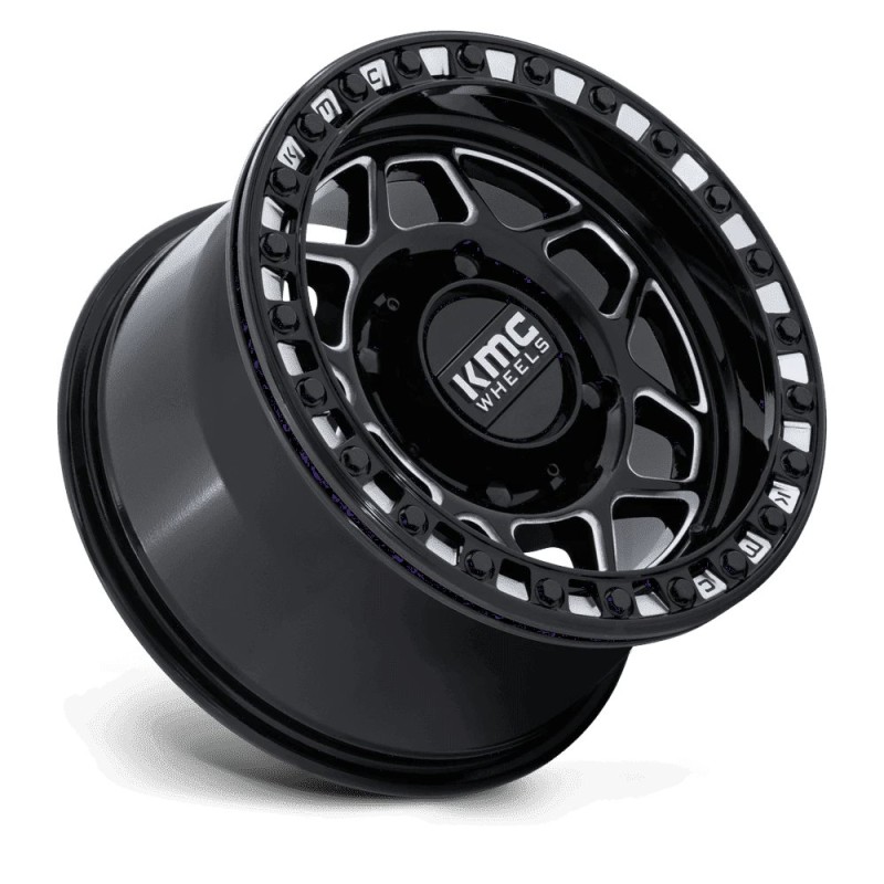 KMC | KS241 TORX UTV BEADLOCK 15x8 ET0 - GLOSS BLACK MILLED