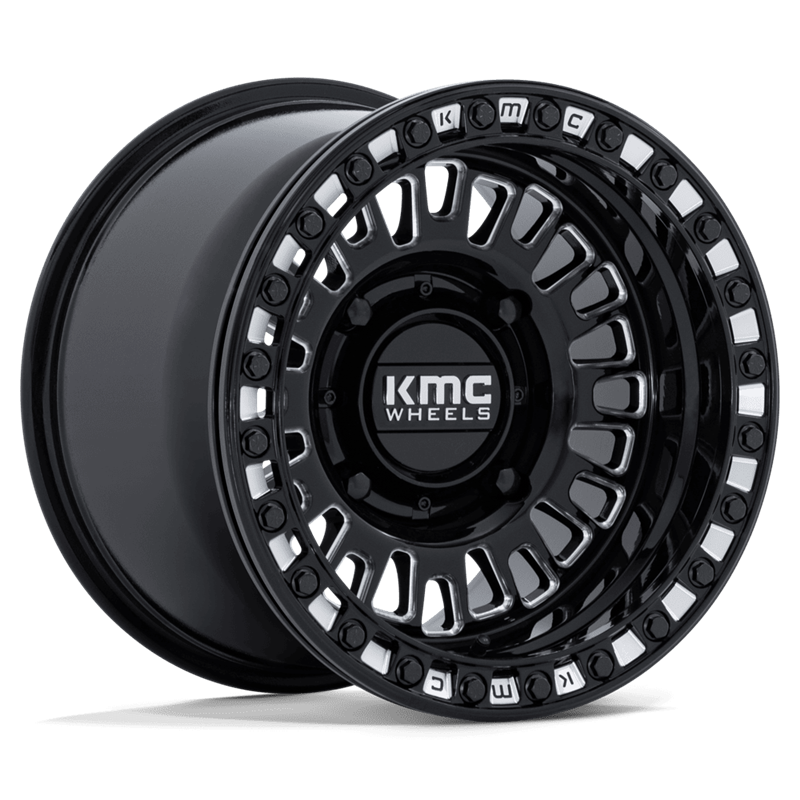 KMC | KS242 AZTEC UTV BEADLOCK 15x8 ET0 - GLOSS BLACK MILLED