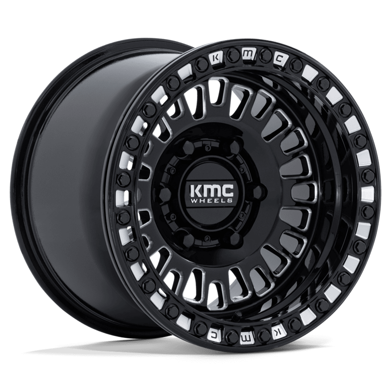 KMC | KS242 AZTEC UTV BEADLOCK 15x8 ET0 - GLOSS BLACK MILLED