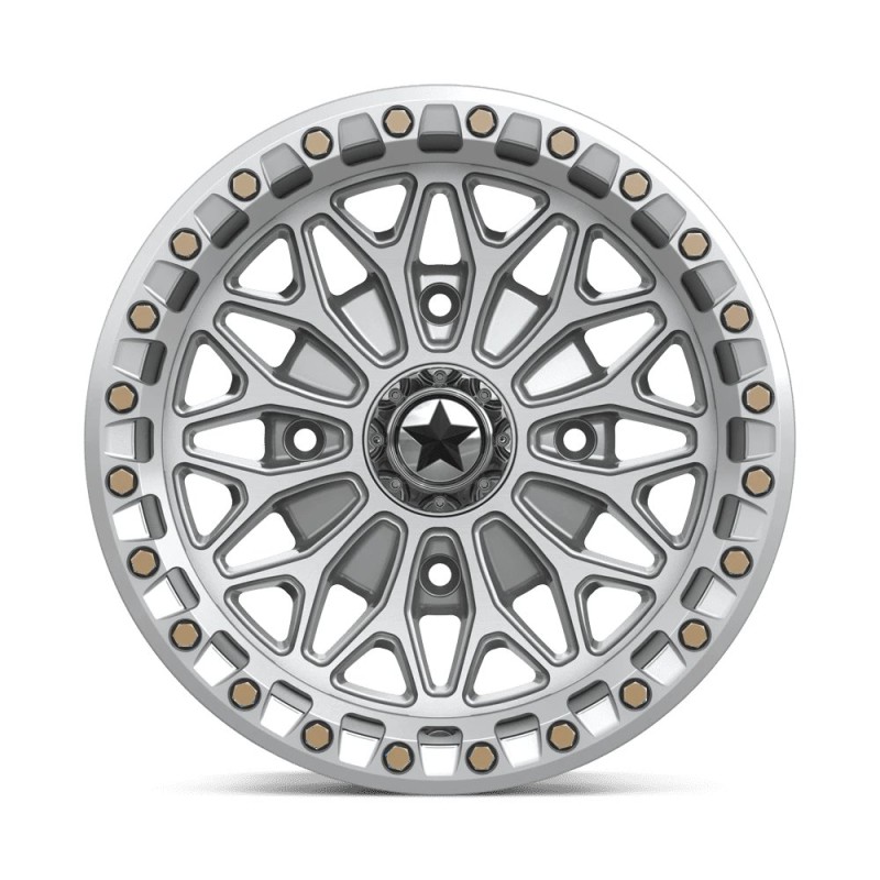 MSA Offroad | MA53 BOLO UTV BEADLOCK 15x7 ET10 - GLOSS SILVER W/ MACHINED FACE