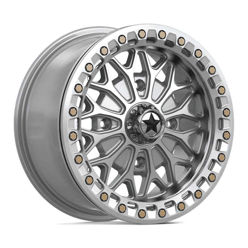 MSA Offroad | MA53 BOLO UTV BEADLOCK 15x7 ET38 - GLOSS SILVER W/ MACHINED FACE