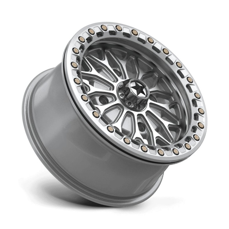 MSA Offroad | MA53 BOLO UTV BEADLOCK 15x7 ET38 - GLOSS SILVER W/ MACHINED FACE