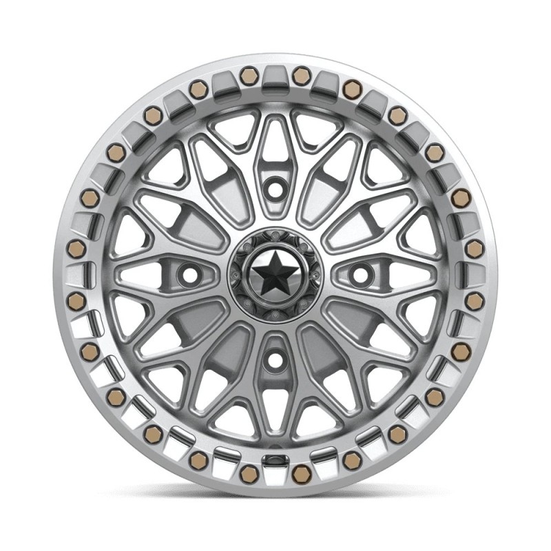 MSA Offroad | MA53 BOLO UTV BEADLOCK 15x7 ET38 - GLOSS SILVER W/ MACHINED FACE