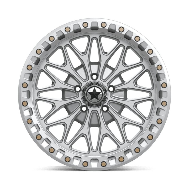 MSA Offroad | MA53 BOLO UTV BEADLOCK 18x7 ET10 - GLOSS SILVER W/ MACHINED FACE