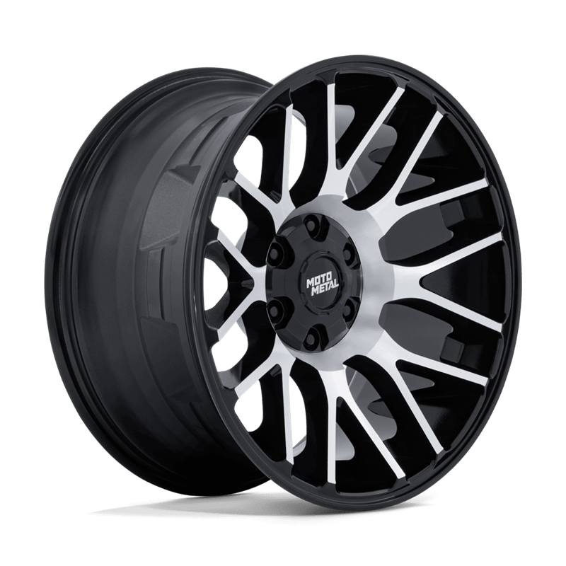 Moto Metal | MO816 OVERLOOK 20x9 ET1 - GLOSS BLACK W/ MACHINED FACE