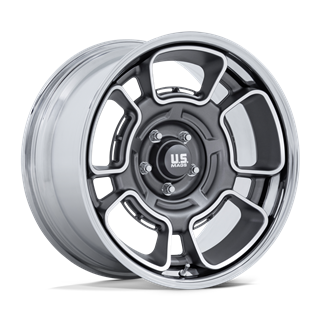 US Mag | UC147 FLAGSTAFF 22x9 ET0 - ANTHRACITE W/ MACH-FC & CHR-LP